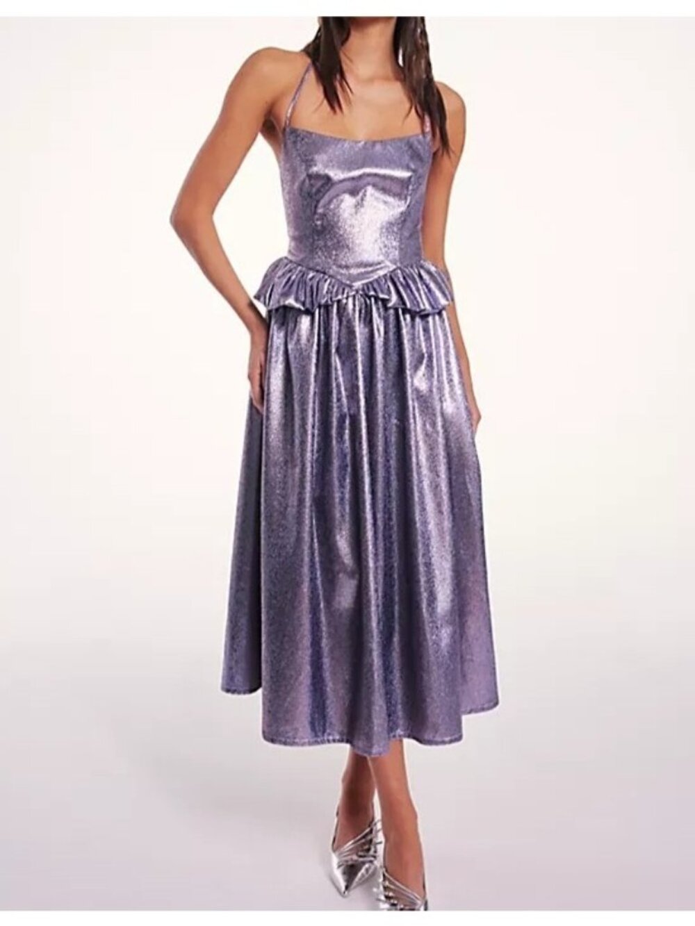 Eliza Faulkner Tessa Glitter Dress Elegant Formal Purple Retro Purple Womens M